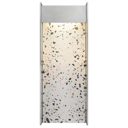 Alteck Terrazzo 14in 1-Light LED Outdoor Wall Sconce | Mid-Century Brushed Aluminum and Sand Blast Glass | Entryway & Patio | Model AW0095-3CCT-W-BA