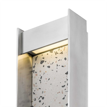 Alteck Terrazzo 14" LED Outdoor Wall Sconce, Brushed Aluminum