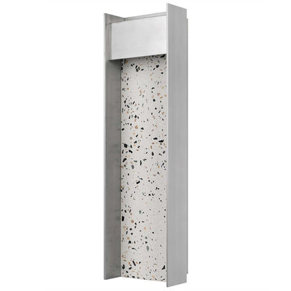 Alteck Terrazzo 20in 1-Light LED Outdoor Wall Sconce | Contemporary Brushed Aluminum and Sand Blast Glass | Entryway & Patio | Model AW0096-3CCT-W-BA