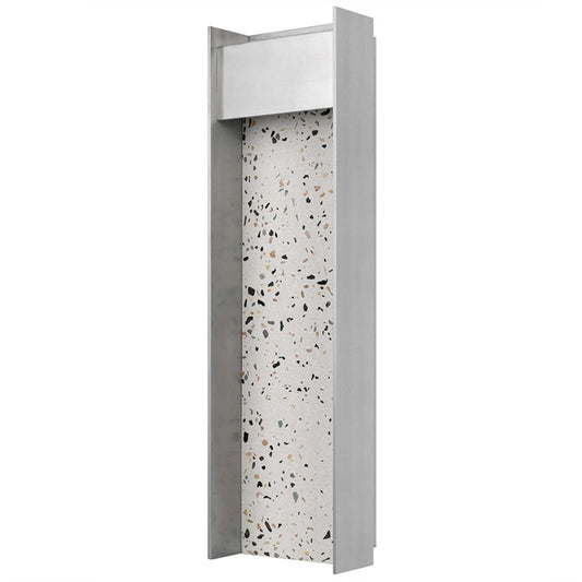 Alteck Terrazzo 20in 1-Light LED Outdoor Wall Sconce | Contemporary Brushed Aluminum and Sand Blast Glass | Entryway & Patio | Model AW0096-3CCT-W-BA
