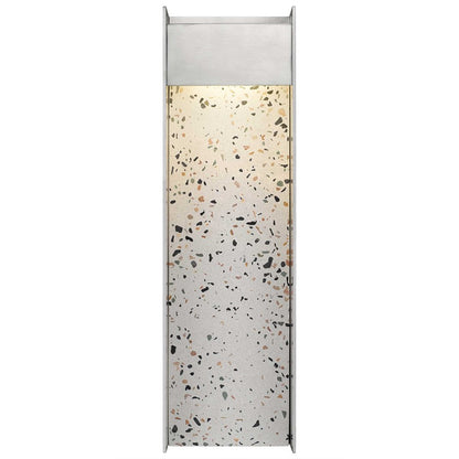 Alteck Terrazzo 20in 1-Light LED Outdoor Wall Sconce | Contemporary Brushed Aluminum and Sand Blast Glass | Entryway & Patio | Model AW0096-3CCT-W-BA
