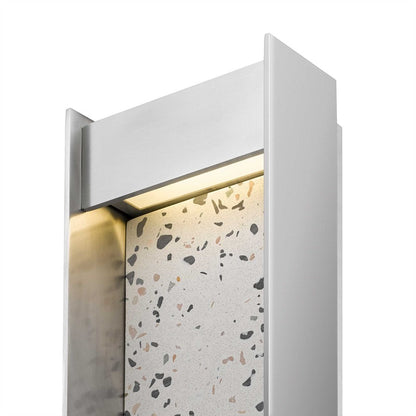 Alteck Terrazzo 20" LED Outdoor Wall Sconce, Brushed Aluminum