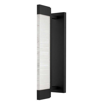 Alteck Solice 20" LED Outdoor Sconce, Black/Clear, Sand Black - AW0097-3CCT-W-BK