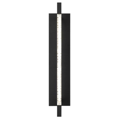 Alteck Solice 21in 1-Light LED Outdoor Wall Sconce | Contemporary Sand Black and Clear Sawn Glass | Entryway & Patio | Model AW0097-3CCT-W-BK