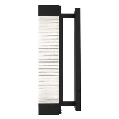 Alteck Solice 20" LED Outdoor Sconce, Black/Clear, Sand Black