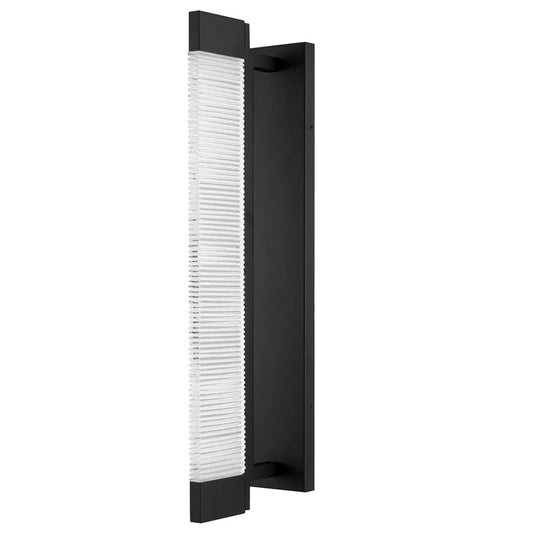 Alteck Solice 26" LED Outdoor Sconce, Black/Clear, Sand Black - AW0098-3CCT-W-BK