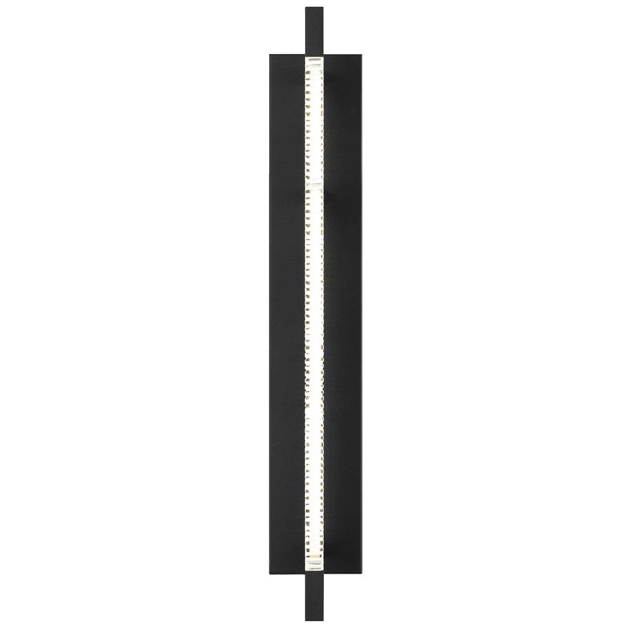 Alteck Solice 26" LED Outdoor Sconce, Black/Clear, Sand Black
