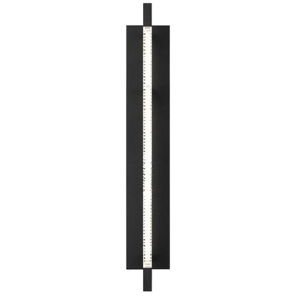 Alteck Solice 26in LED Outdoor Sconce | Contemporary Sand Black Aluminum and Clear Sawn Glass | Entryway & Covered Patio | Model AW0098-3CCT-W-BK