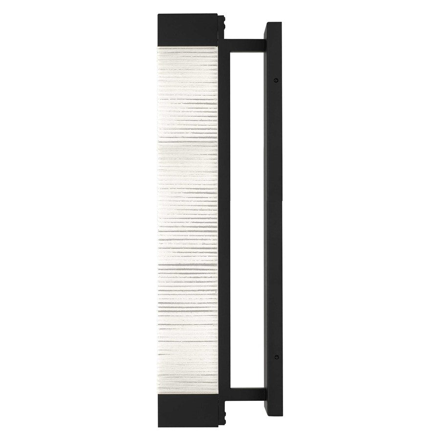 Alteck Solice 26in LED Outdoor Sconce | Contemporary Sand Black Aluminum and Clear Sawn Glass | Entryway & Covered Patio | Model AW0098-3CCT-W-BK