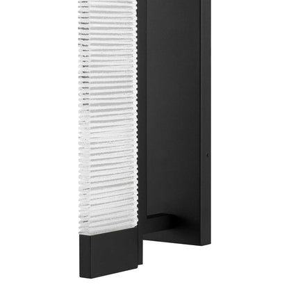 Alteck Solice 26in LED Outdoor Sconce | Contemporary Sand Black Aluminum and Clear Sawn Glass | Entryway & Covered Patio | Model AW0098-3CCT-W-BK