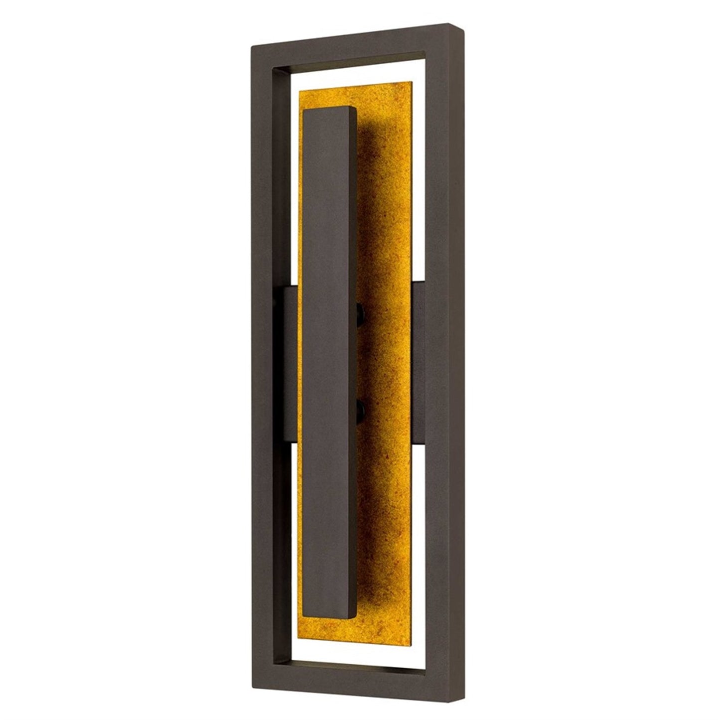 Alteck Panels 20in 1-Light Outdoor Wall Sconce | Contemporary Dark Bronze and Sand Blast Glass | Entryway & Patio | Model AW0099-3CCT-W-DB