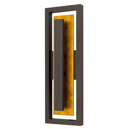 Alteck Panels 20in 1-Light Outdoor Wall Sconce | Contemporary Dark Bronze and Sand Blast Glass | Entryway & Patio | Model AW0099-3CCT-W-DB