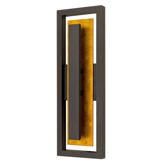 Alteck Panels 20in 1-Light Outdoor Wall Sconce | Contemporary Dark Bronze and Sand Blast Glass | Entryway & Patio | Model AW0099-3CCT-W-DB