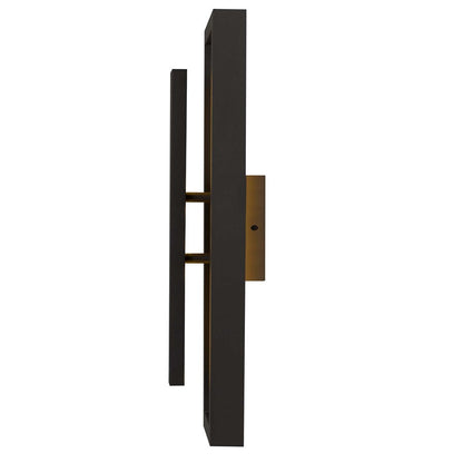 Alteck Panels 20in 1-Light Outdoor Wall Sconce | Contemporary Dark Bronze and Sand Blast Glass | Entryway & Patio | Model AW0099-3CCT-W-DB