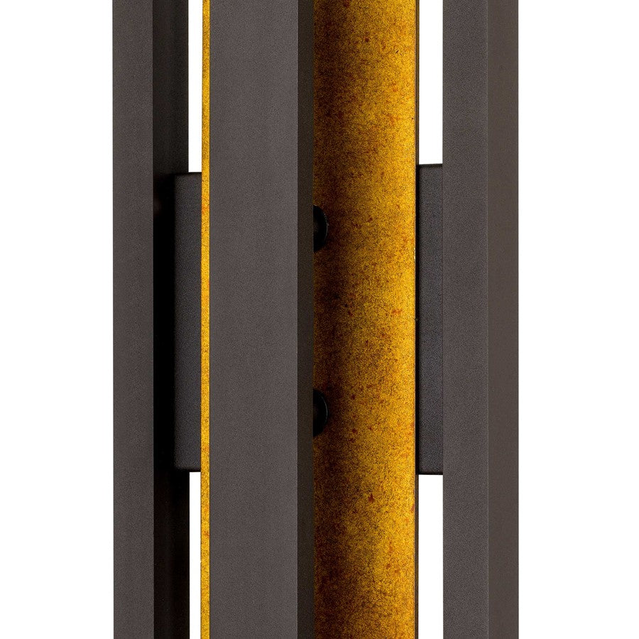Alteck Panels 20in 1-Light Outdoor Wall Sconce | Contemporary Dark Bronze and Sand Blast Glass | Entryway & Patio | Model AW0099-3CCT-W-DB