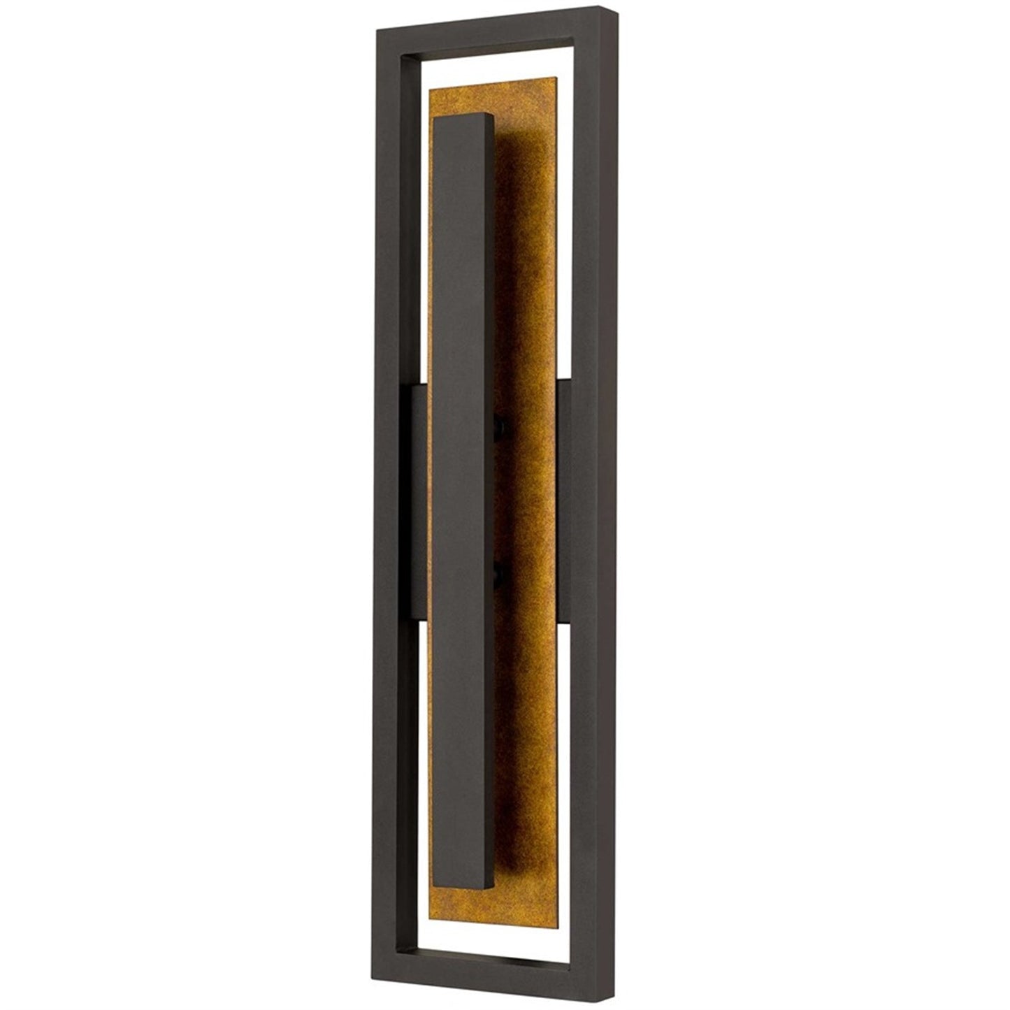 Alteck Panels 26in LED Outdoor Wall Sconce | Contemporary Dark Bronze and Sand Blast Glass | Entryway & Patio | Model AW0100-3CCT-W-DB