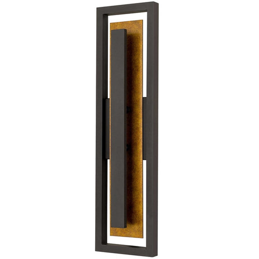Alteck Panels 26in LED Outdoor Wall Sconce | Contemporary Dark Bronze and Sand Blast Glass | Entryway & Patio | Model AW0100-3CCT-W-DB