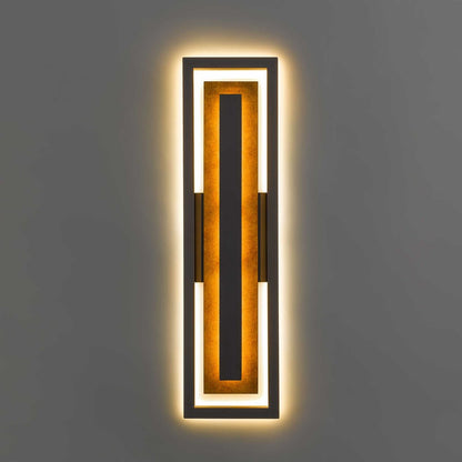 Alteck Panels 26in LED Outdoor Wall Sconce | Contemporary Dark Bronze and Sand Blast Glass | Entryway & Patio | Model AW0100-3CCT-W-DB