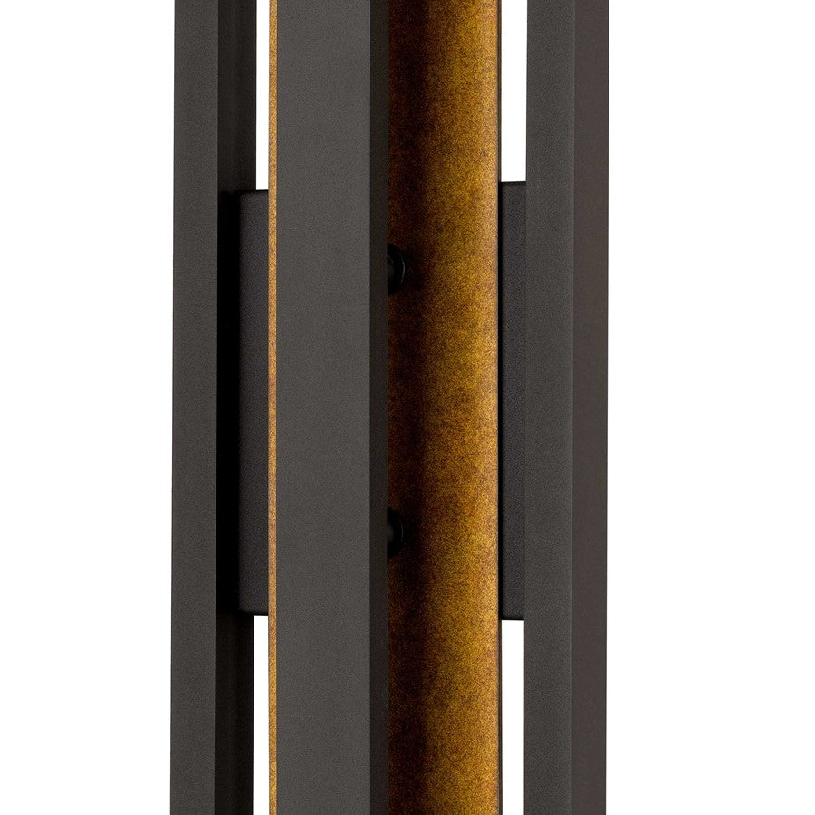 Alteck Panels 26in LED Outdoor Wall Sconce | Contemporary Dark Bronze and Sand Blast Glass | Entryway & Patio | Model AW0100-3CCT-W-DB