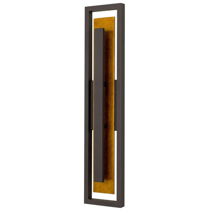 Alteck Panels 32in LED Outdoor Wall Sconce | Contemporary Dark Bronze and Sand Blast Glass | Entryway & Patio | Model AW0101-3CCT-W-DB