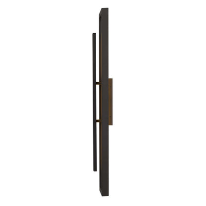 Alteck Panels 32in LED Outdoor Wall Sconce | Contemporary Dark Bronze and Sand Blast Glass | Entryway & Patio | Model AW0101-3CCT-W-DB