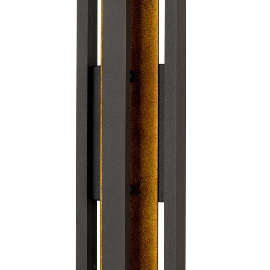 Alteck Panels 32in LED Outdoor Wall Sconce | Contemporary Dark Bronze and Sand Blast Glass | Entryway & Patio | Model AW0101-3CCT-W-DB