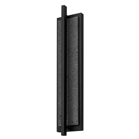 Alteck Dakota 32in 1-Light LED Outdoor Wall Sconce | Contemporary Sand Black Aluminum and Travertine | Entryway & Patio | Model AW0104-3CCT-W-BK