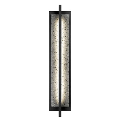 Alteck Dakota 32in 1-Light LED Outdoor Wall Sconce | Contemporary Sand Black Aluminum and Travertine | Entryway & Patio | Model AW0104-3CCT-W-BK