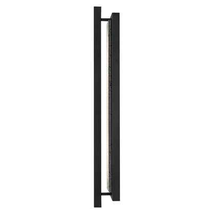 Alteck Dakota 32in 1-Light LED Outdoor Wall Sconce | Contemporary Sand Black Aluminum and Travertine | Entryway & Patio | Model AW0104-3CCT-W-BK