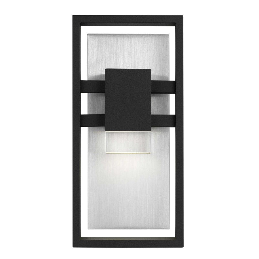 Alteck Mars 12in 1-Light Outdoor Wall Sconce | Contemporary Sand Black and Clear Crystal | Entryway & Patio | Model AW0105-3CCT-W-BK