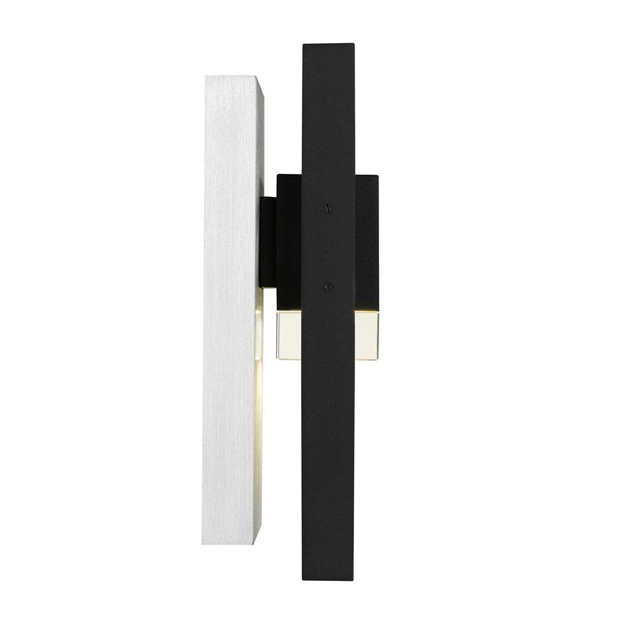 Alteck Mars 12in 1-Light Outdoor Wall Sconce | Contemporary Sand Black and Clear Crystal | Entryway & Patio | Model AW0105-3CCT-W-BK