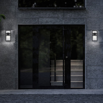 Alteck Mars 12in 1-Light Outdoor Wall Sconce | Contemporary Sand Black and Clear Crystal | Entryway & Patio | Model AW0105-3CCT-W-BK
