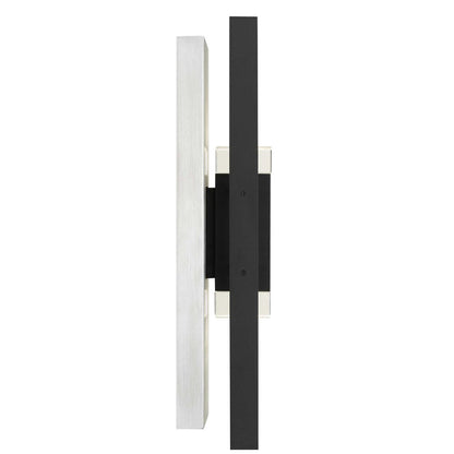 Alteck Mars 18in 1-Light LED Outdoor Sconce | Contemporary Sand Black and Clear Crystal | Entryway & Patio | Model AW0106-3CCT-W-BK