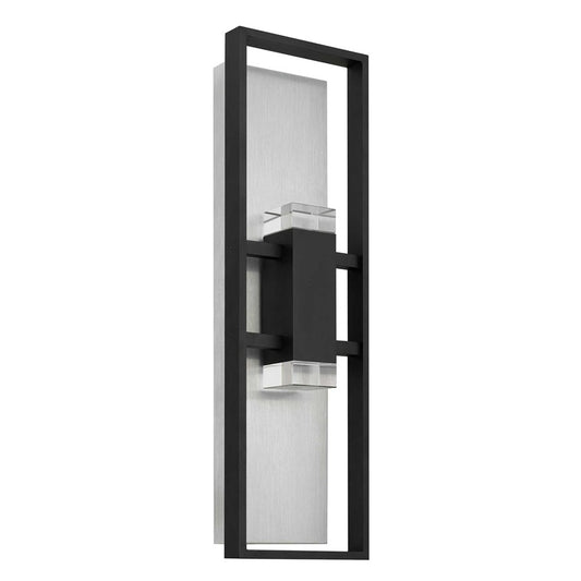 Alteck Mars 24" LED Outdoor Sconce, Black/Clear, Sand Black - AW0107-3CCT-W-BK