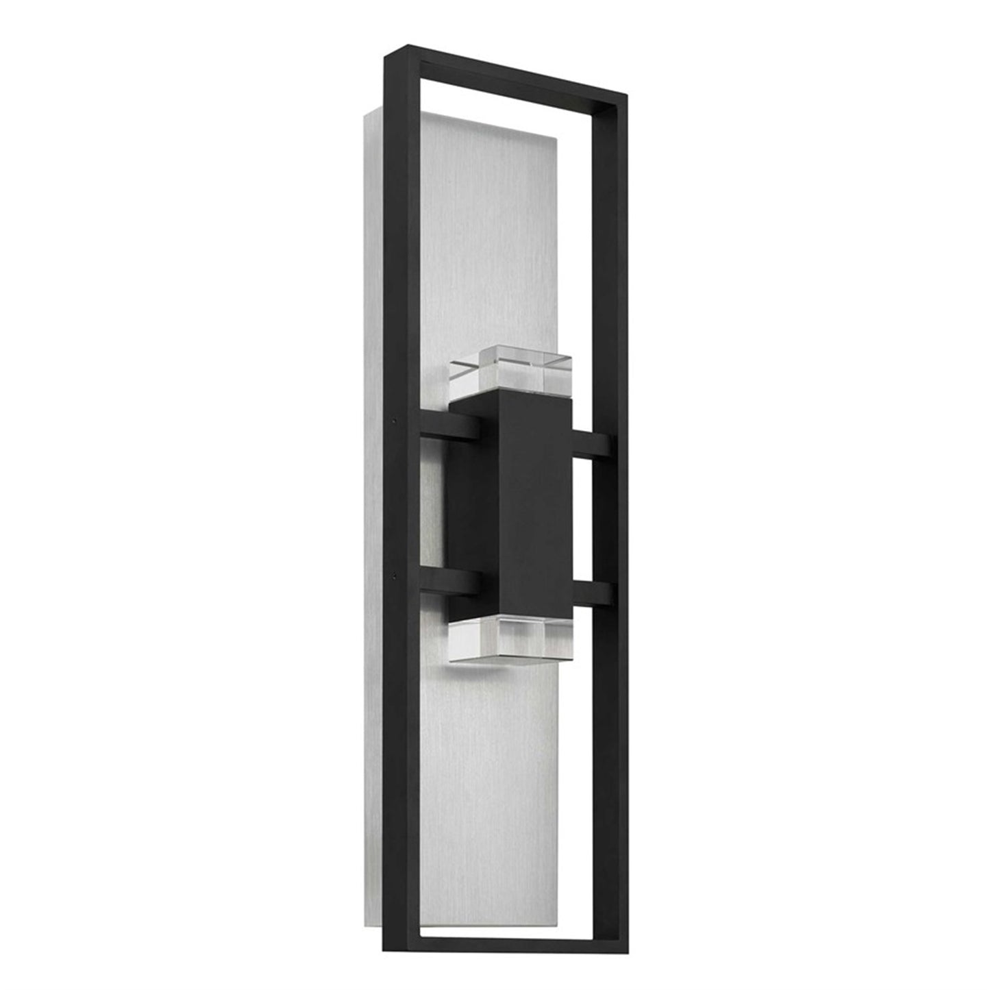 Alteck Mars 24in 1-Light Outdoor Wall Sconce | Contemporary Sand Black Aluminum and Clear Glass with Crystal Accents | Model AW0107-3CCT-W-BK