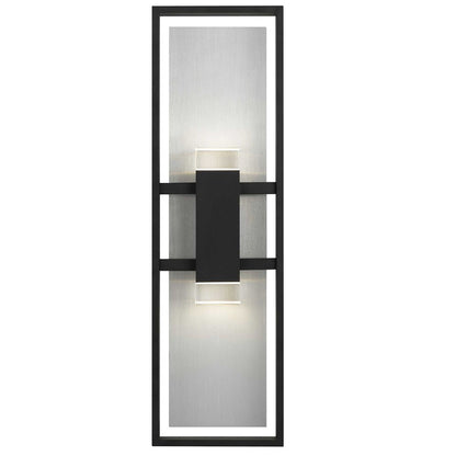 Alteck Mars 24in 1-Light Outdoor Wall Sconce | Contemporary Sand Black Aluminum and Clear Glass with Crystal Accents | Model AW0107-3CCT-W-BK