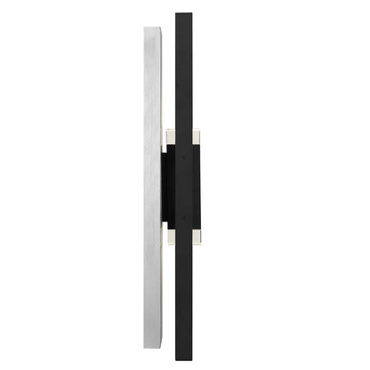 Alteck Mars 24in 1-Light Outdoor Wall Sconce | Contemporary Sand Black Aluminum and Clear Glass with Crystal Accents | Model AW0107-3CCT-W-BK