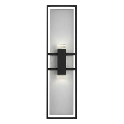 Alteck Mars 32in 1-Light LED Outdoor Sconce | Contemporary Sand Black and Clear Glass | Entryway & Patio | 8.5 x 32 x 3.88 in | Model AW0108-3CCT-W-BK