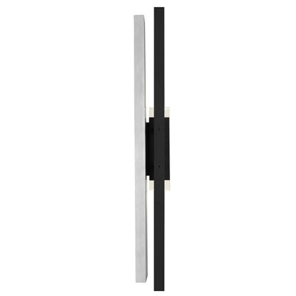 Alteck Mars 32" LED Outdoor Sconce, Black/Clear, Sand Black