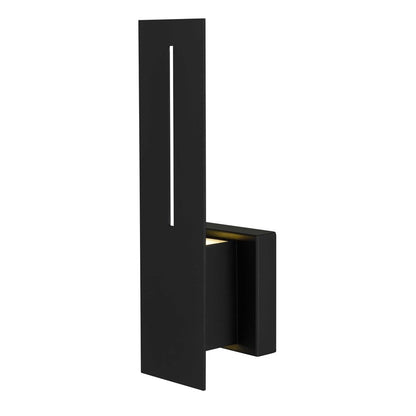 Alteck Slot 15" LED Outdoor Sconce, Black/Sand, Sand Black