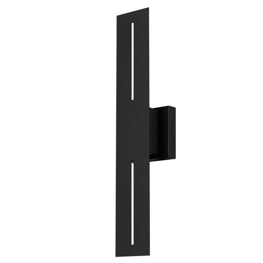 Alteck Slot 24in 1-Light LED Outdoor Sconce | Contemporary Sand Black Aluminum and Sand Blast Glass | Entryway & Patio | Model AW0110-3CCT-W-BK
