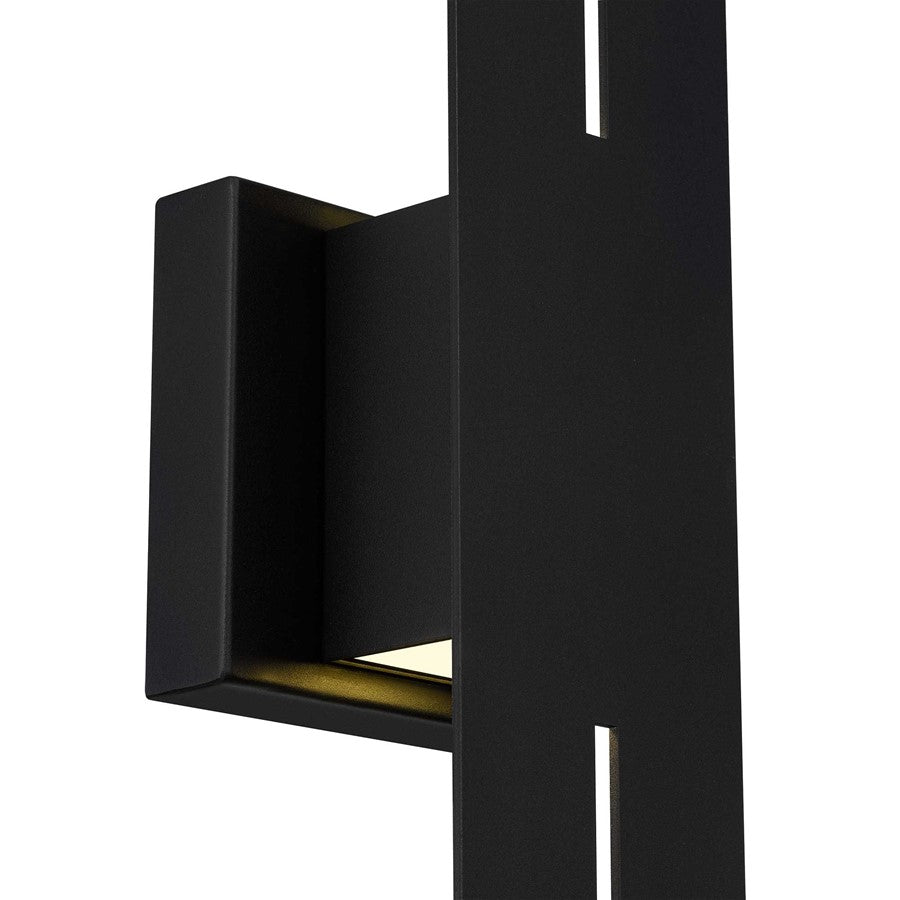 Alteck Slot 24" LED Outdoor Sconce, Black/Sand, Sand Black