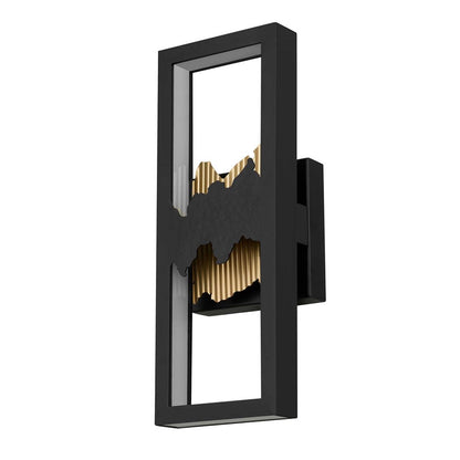 Alteck Sunrize 15" LED Outdoor Wall Sconce, Sand Black - AW0111-3CCT-W-BK-PB
