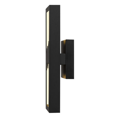 Alteck Sunrize 15" LED Outdoor Wall Sconce, Sand Black