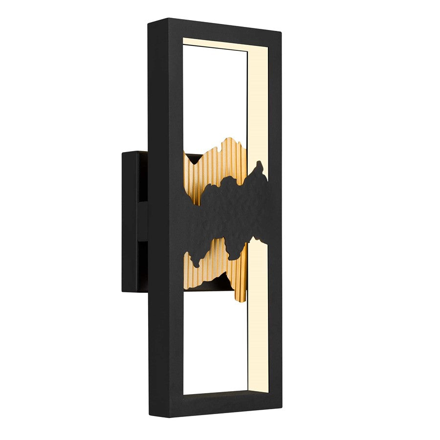 Alteck Sunrize 15" LED Outdoor Wall Sconce, Sand Black