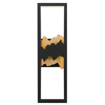 Alteck Sunrize 22in 1-Light LED Outdoor Wall Sconce | Contemporary Sand Black and Golden Accents | Entryway & Patio | Model AW0112-3CCT-W-BK-PB