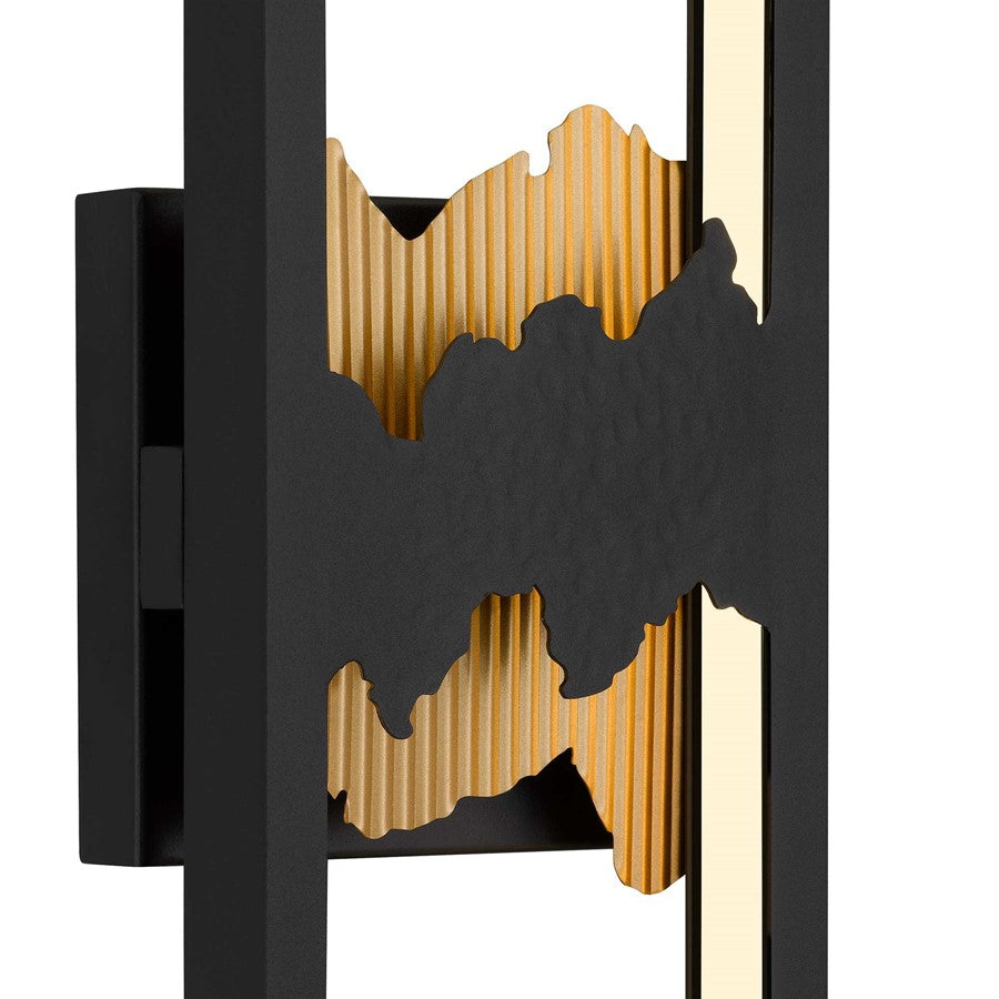 Alteck Sunrize 22" LED Outdoor Wall Sconce, Sand Black