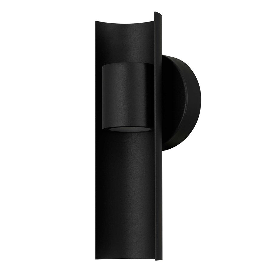 Alteck Hugo 11.5" LED Outdoor Wall Sconce, Sand Black - AW0113-3CCT-W-BK