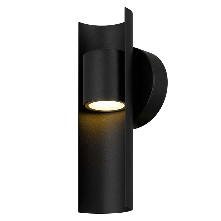 Alteck Hugo 11.5" LED Outdoor Wall Sconce, Sand Black