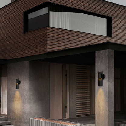 Alteck Hugo 11.5" LED Outdoor Wall Sconce, Sand Black
